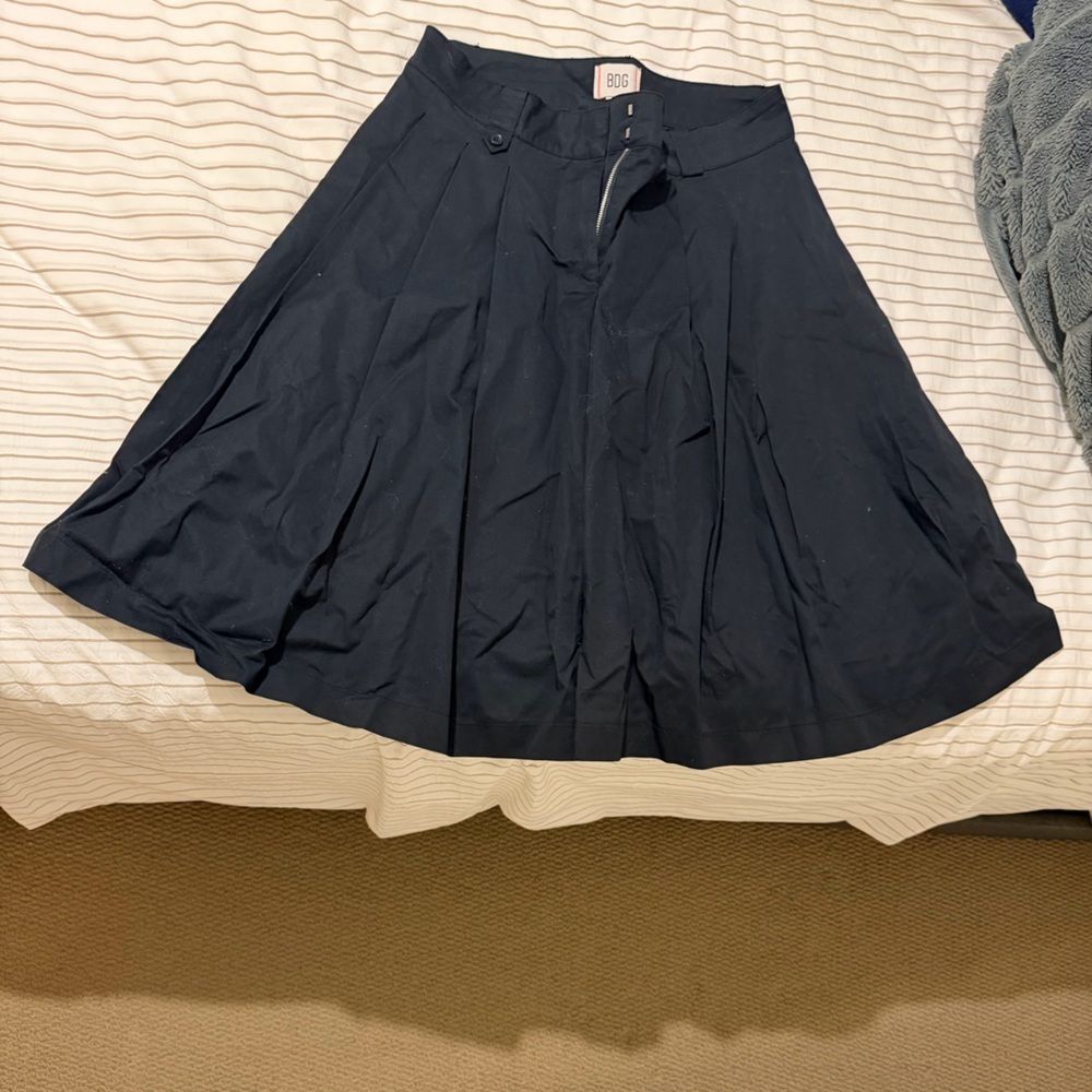 BDG Black Skater Mid Skirt